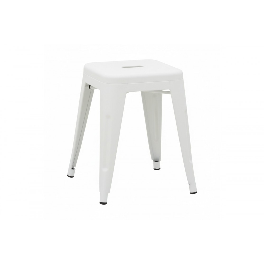 Σκαμπό "UTOPIA" από μέταλλο σε χρώμα λευκό ματ 30x30x45