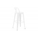 Σκαμπό μπαρ με πλάτη "UTOPIA" από μέταλλο σε χρώμα λευκό ματ 42x42x97