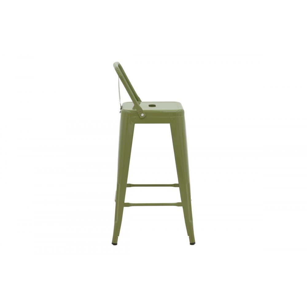 Σκαμπό μπαρ μεσαίου ύψους "UTOPIA" από μέταλλο σε χρώμα λαδί 42x42x86