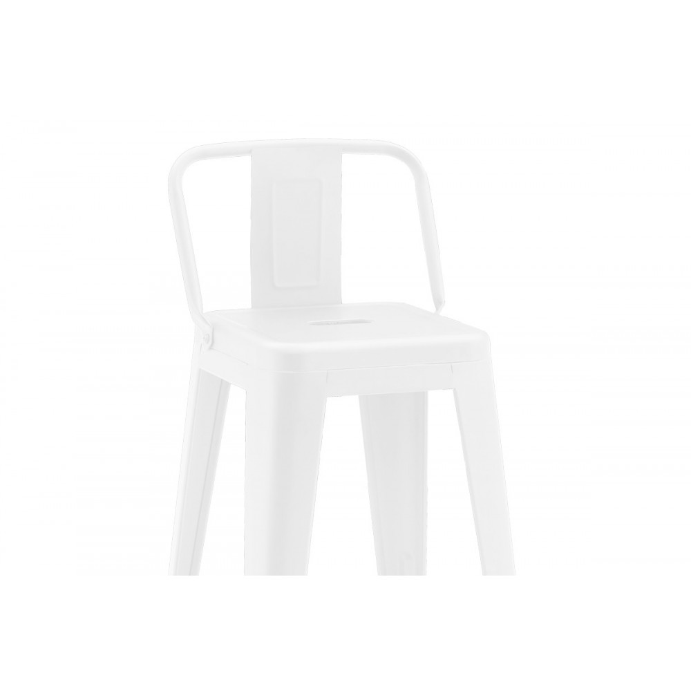 Σκαμπό μπαρ μεσαίου ύψους "UTOPIA" από μέταλλο σε χρώμα λευκό ματ 42x42x86