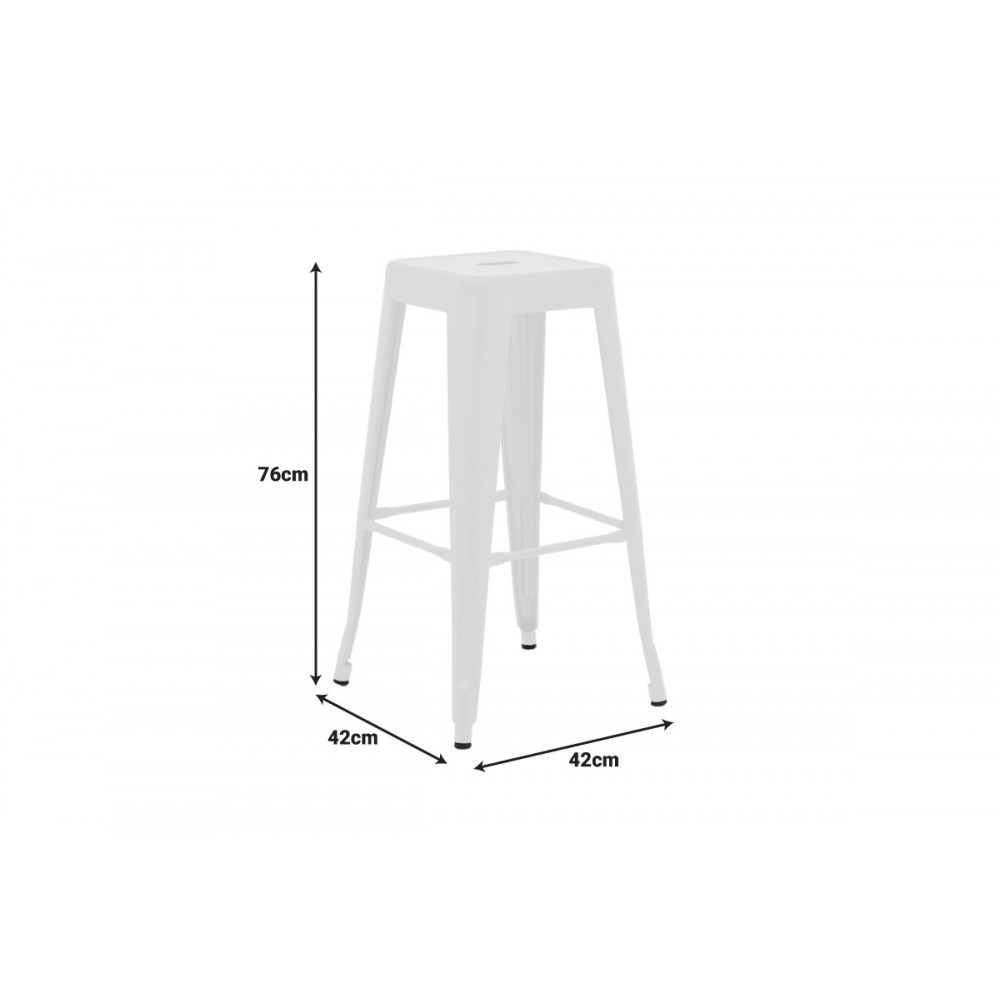 Σκαμπό μπαρ "UTOPIA" από μέταλλο σε χρώμα λευκό ματ 42x42x76