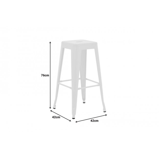 Σκαμπό μπαρ "UTOPIA" από μέταλλο σε χρώμα λευκό ματ 42x42x76