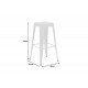 Σκαμπό μπαρ "UTOPIA" από μέταλλο σε χρώμα λευκό ματ 42x42x76