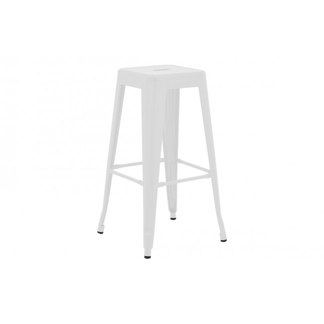 Σκαμπό μπαρ "UTOPIA" από μέταλλο σε χρώμα λευκό ματ 42x42x76