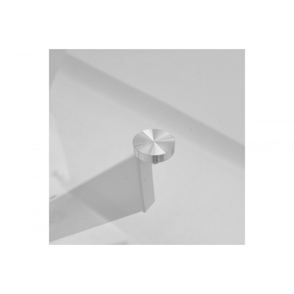 Τραπέζι "ANTORO" από γυαλί/μέταλλο σε χρώμα λευκό Φ80x75