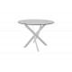 Τραπέζι "ANTORO" από γυαλί/μέταλλο σε χρώμα λευκό Φ80x75