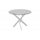 Τραπέζι "ANTORO" από γυαλί/μέταλλο σε χρώμα λευκό Φ100x75