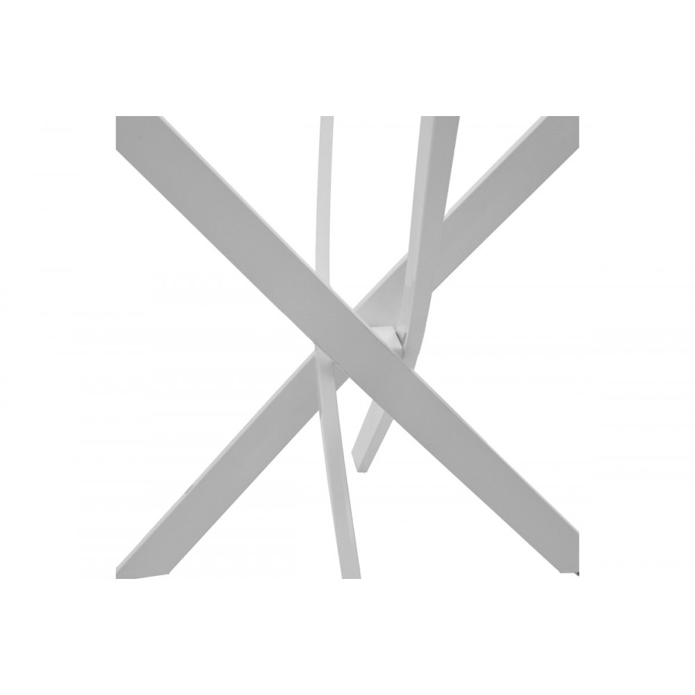 Τραπέζι "ANTORO" από γυαλί/μέταλλο σε χρώμα λευκό Φ100x75