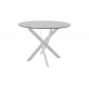 Τραπέζι "ANTORO" από γυαλί/μέταλλο σε χρώμα λευκό Φ100x75