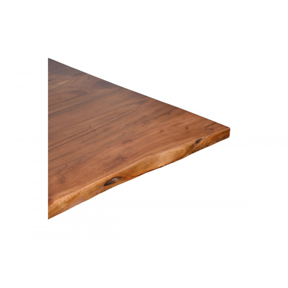 Τραπέζι "LENOUA" από ξύλο/μέταλλο σε χρώμα καρυδί/μαύρο 180x90x76