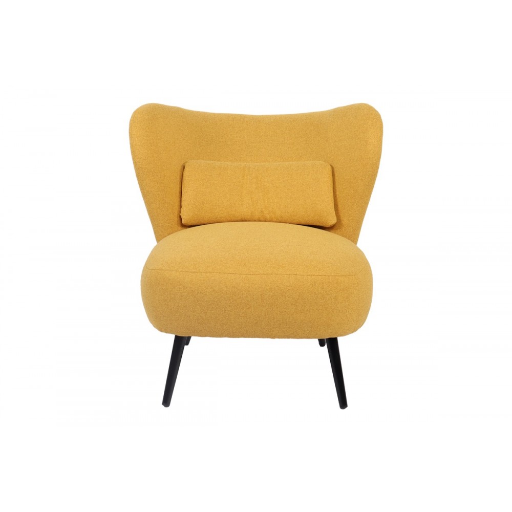 Πολυθρόνα "NAGRETA" από ύφασμα/μέταλλο σε χρώμα κίτρινο/μαύρο 77x73x74