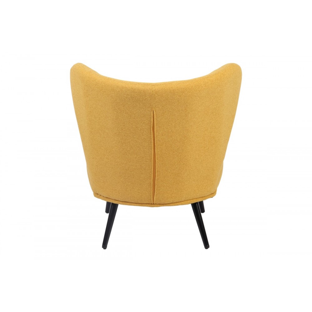 Πολυθρόνα "NAGRETA" από ύφασμα/μέταλλο σε χρώμα κίτρινο/μαύρο 77x73x74