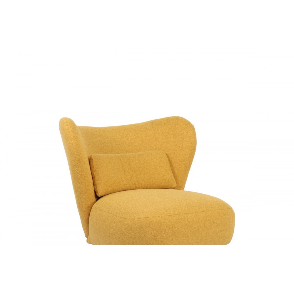 Πολυθρόνα "NAGRETA" από ύφασμα/μέταλλο σε χρώμα κίτρινο/μαύρο 77x73x74