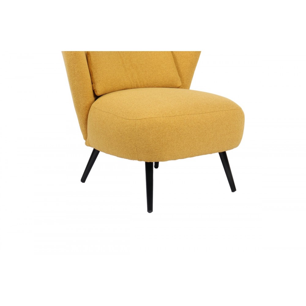 Πολυθρόνα "NAGRETA" από ύφασμα/μέταλλο σε χρώμα κίτρινο/μαύρο 77x73x74