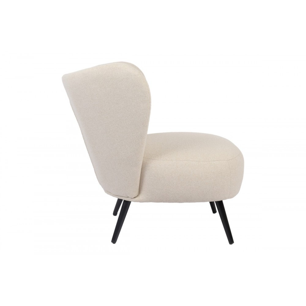 Πολυθρόνα "NAGRETA" από ύφασμα/μέταλλο σε χρώμα κρεμ/μαύρο 77x73x74