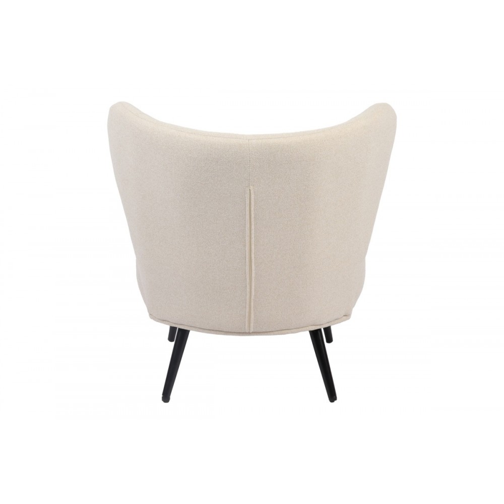 Πολυθρόνα "NAGRETA" από ύφασμα/μέταλλο σε χρώμα κρεμ/μαύρο 77x73x74