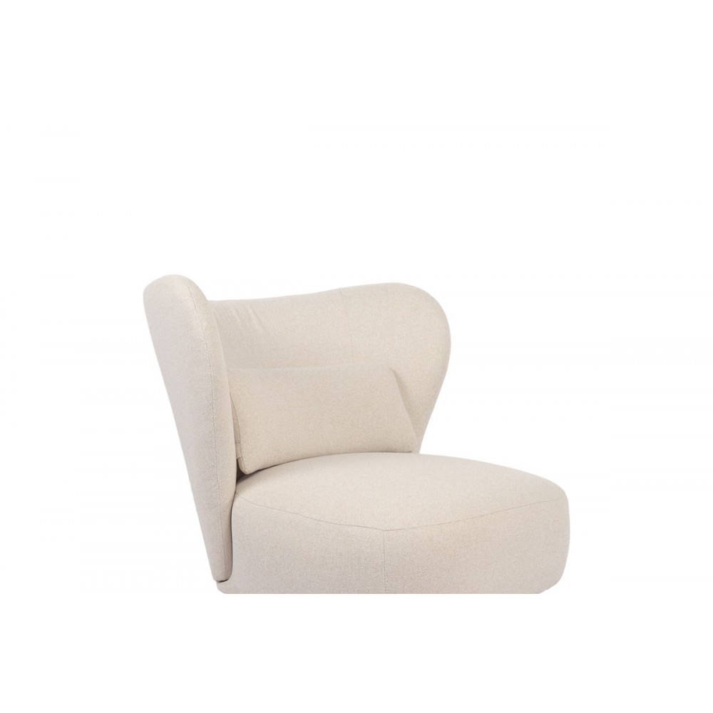 Πολυθρόνα "NAGRETA" από ύφασμα/μέταλλο σε χρώμα κρεμ/μαύρο 77x73x74