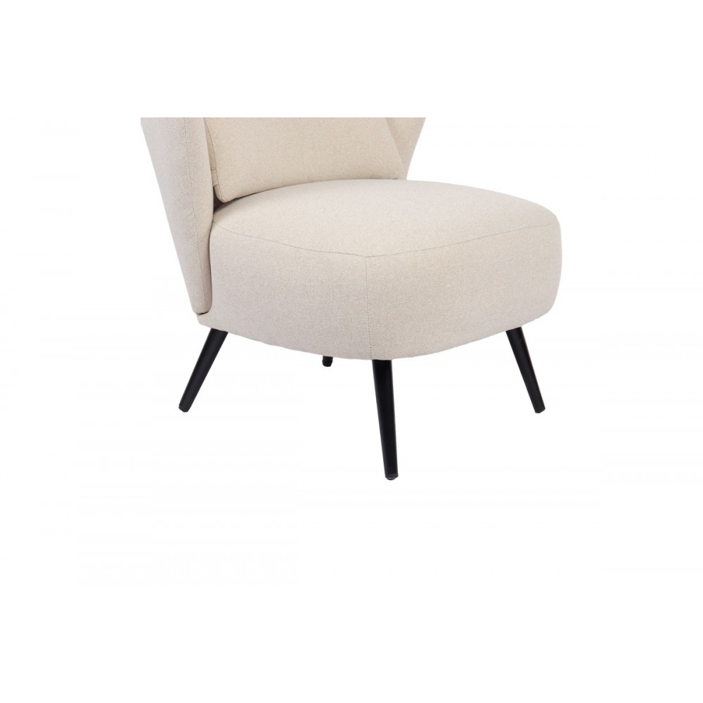 Πολυθρόνα "NAGRETA" από ύφασμα/μέταλλο σε χρώμα κρεμ/μαύρο 77x73x74