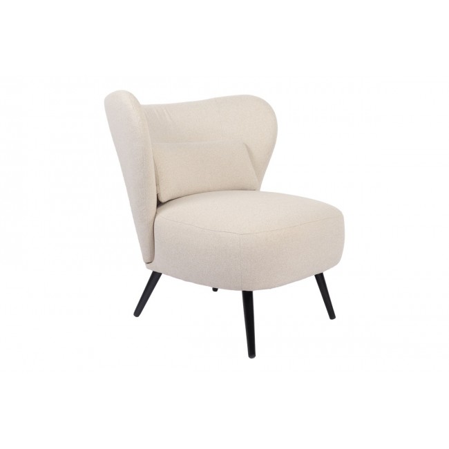 Πολυθρόνα "NAGRETA" από ύφασμα/μέταλλο σε χρώμα κρεμ/μαύρο 77x73x74