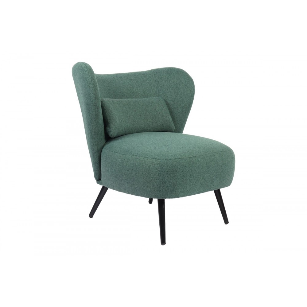 Πολυθρόνα "NAGRETA" από ύφασμα/μέταλλο σε χρώμα πράσινο/μαύρο 77x73x74