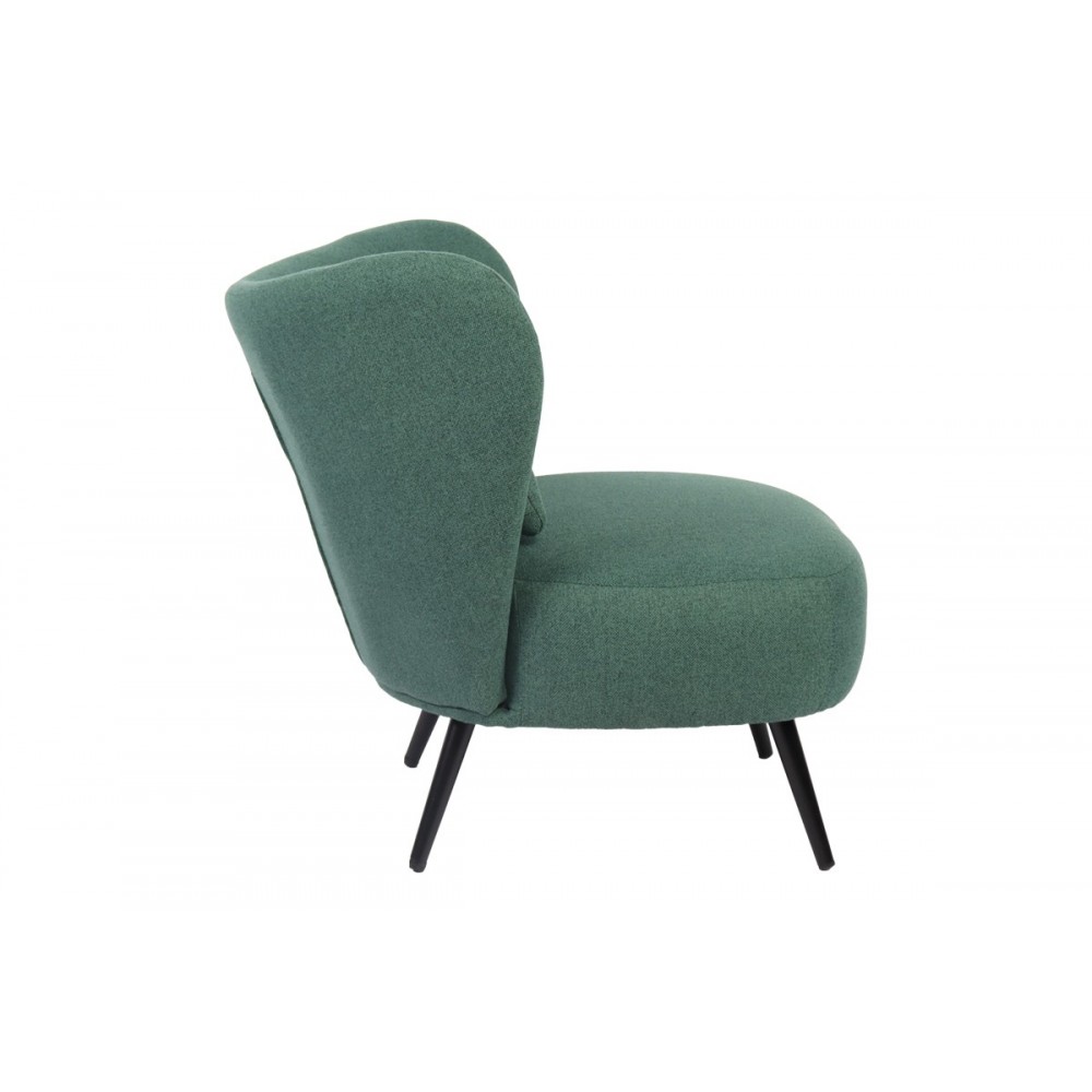 Πολυθρόνα "NAGRETA" από ύφασμα/μέταλλο σε χρώμα πράσινο/μαύρο 77x73x74