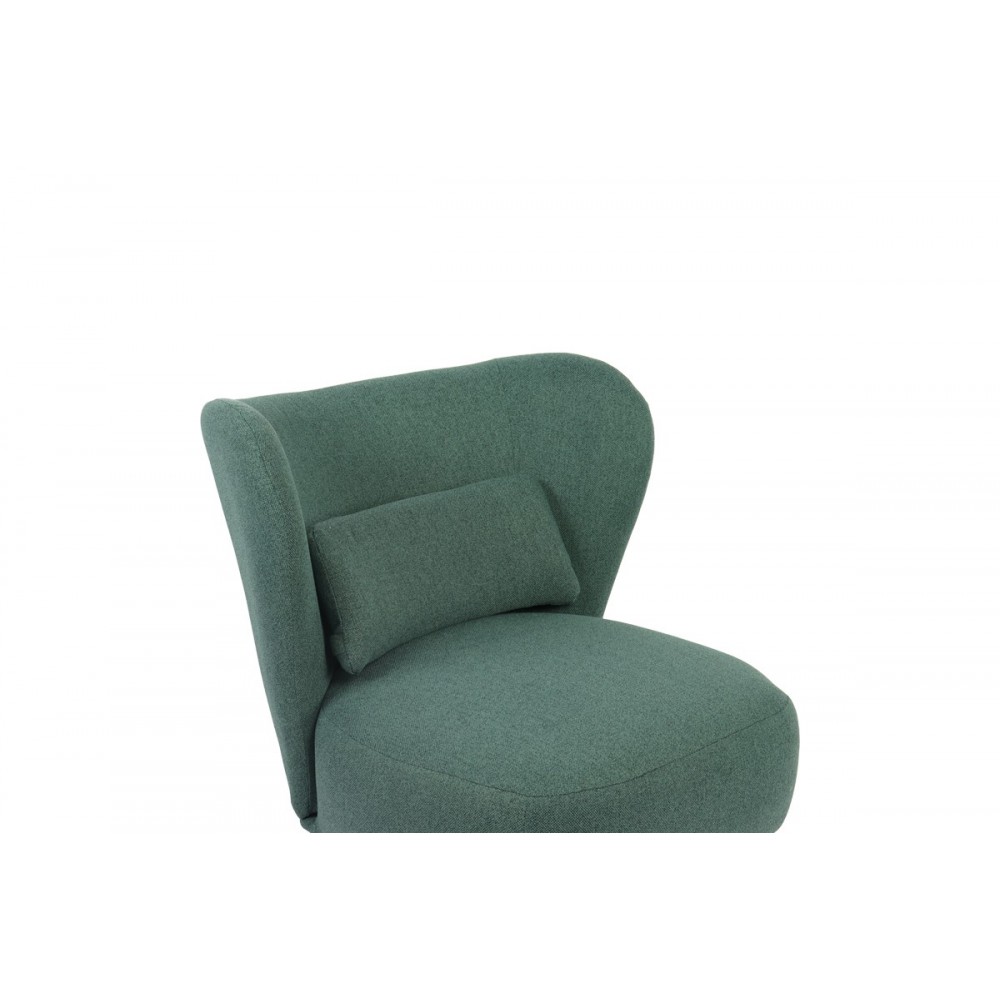 Πολυθρόνα "NAGRETA" από ύφασμα/μέταλλο σε χρώμα πράσινο/μαύρο 77x73x74