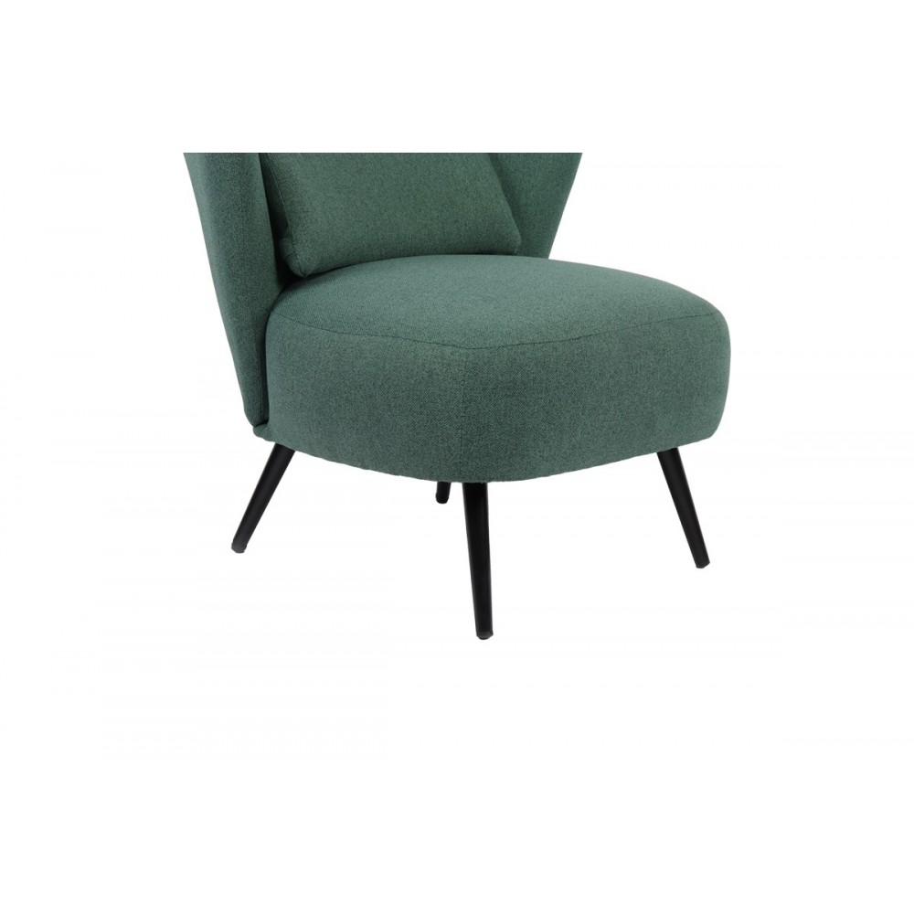 Πολυθρόνα "NAGRETA" από ύφασμα/μέταλλο σε χρώμα πράσινο/μαύρο 77x73x74