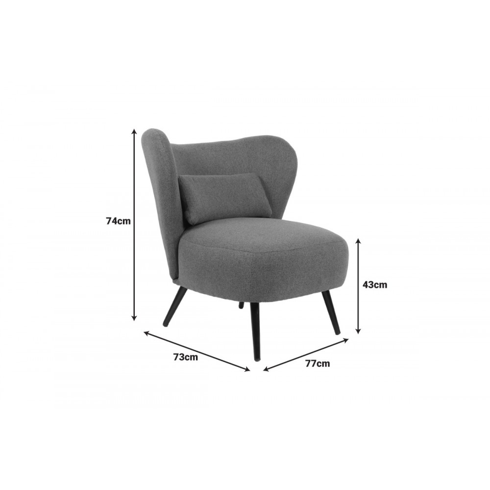 Πολυθρόνα "NAGRETA" από ύφασμα/μέταλλο σε χρώμα πράσινο/μαύρο 77x73x74