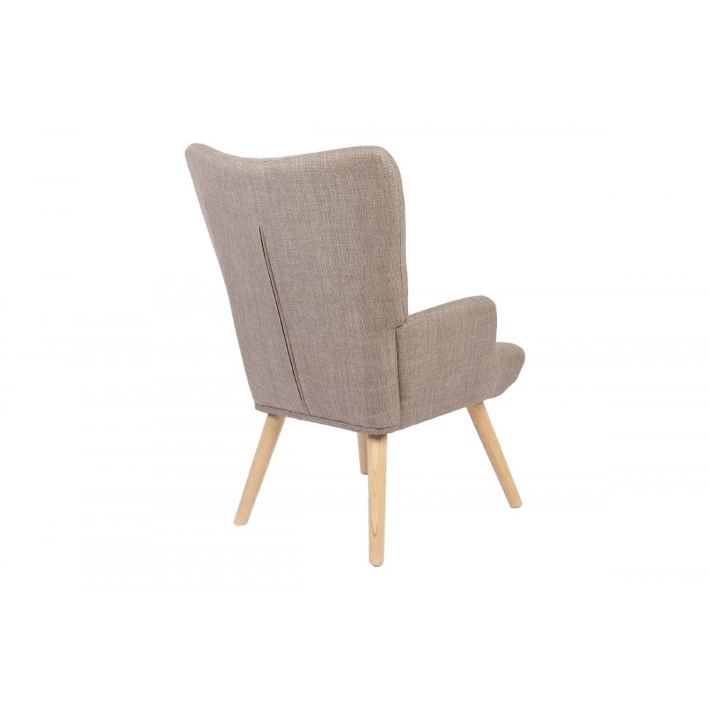 Πολυθρόνα-μπερζέρα "GERLINA" από ύφασμα/rubberwood σε χρώμα μπεζ/φυσικό 71x64x94