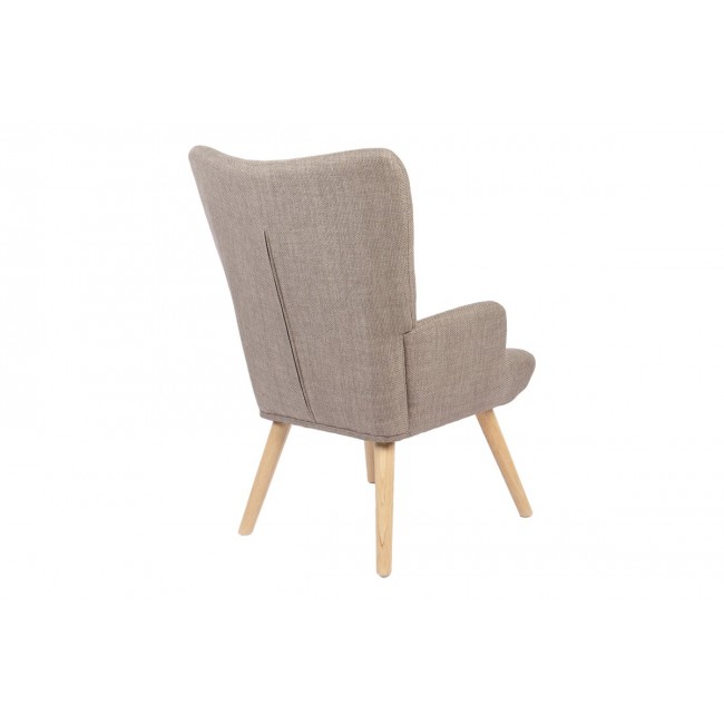 Πολυθρόνα-μπερζέρα "GERLINA" από ύφασμα/rubberwood σε χρώμα μπεζ/φυσικό 71x64x94