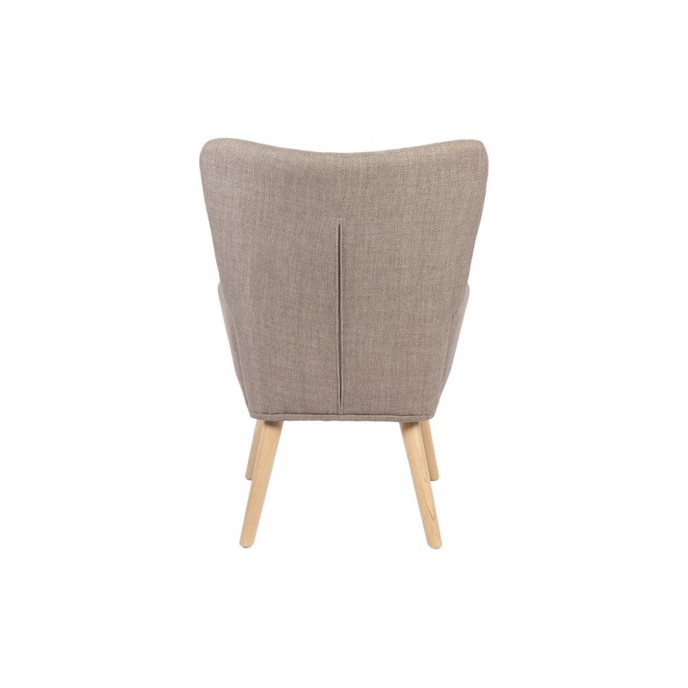 Πολυθρόνα-μπερζέρα "GERLINA" από ύφασμα/rubberwood σε χρώμα μπεζ/φυσικό 71x64x94