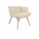 Πολυθρόνα-μπερζέρα "GERLINA" από ύφασμα/rubberwood σε χρώμα κρεμ/φυσικό 71x64x94