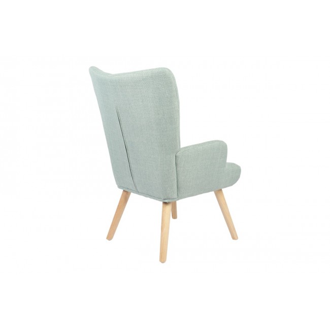 Πολυθρόνα-μπερζέρα "GERLINA" από ύφασμα/rubberwood σε χρώμα μέντα/φυσικό 71x64x94