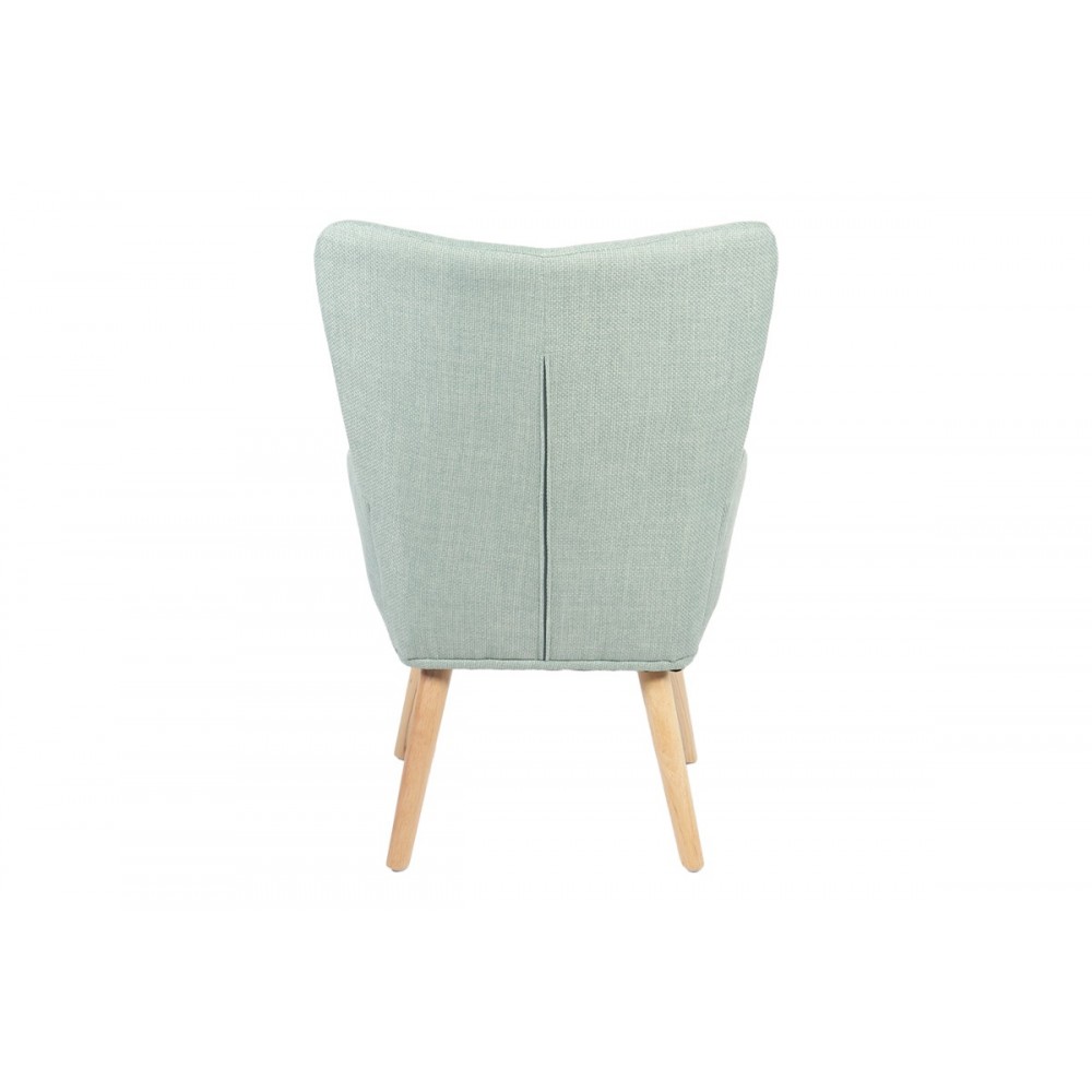 Πολυθρόνα-μπερζέρα "GERLINA" από ύφασμα/rubberwood σε χρώμα μέντα/φυσικό 71x64x94
