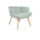 Πολυθρόνα-μπερζέρα "GERLINA" από ύφασμα/rubberwood σε χρώμα μέντα/φυσικό 71x64x94
