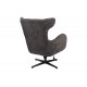 Πολυθρόνα "ZEFRINA" περιστρεφόμενη από ύφασμα/μέταλλο σε χρώμα ανθρακί/μαύρο 82x77x99