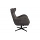 Πολυθρόνα "ZEFRINA" περιστρεφόμενη από ύφασμα/μέταλλο σε χρώμα ανθρακί/μαύρο 82x77x99