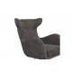 Πολυθρόνα "ZEFRINA" περιστρεφόμενη από ύφασμα/μέταλλο σε χρώμα ανθρακί/μαύρο 82x77x99