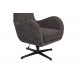 Πολυθρόνα "ZEFRINA" περιστρεφόμενη από ύφασμα/μέταλλο σε χρώμα ανθρακί/μαύρο 82x77x99