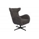 Πολυθρόνα "ZEFRINA" περιστρεφόμενη από ύφασμα/μέταλλο σε χρώμα ανθρακί/μαύρο 82x77x99