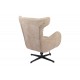 Πολυθρόνα "ZEFRINA" περιστρεφόμενη από ύφασμα/μέταλλο σε χρώμα μπεζ/μαύρο 82x77x99
