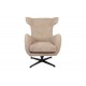 Πολυθρόνα "ZEFRINA" περιστρεφόμενη από ύφασμα/μέταλλο σε χρώμα μπεζ/μαύρο 82x77x99