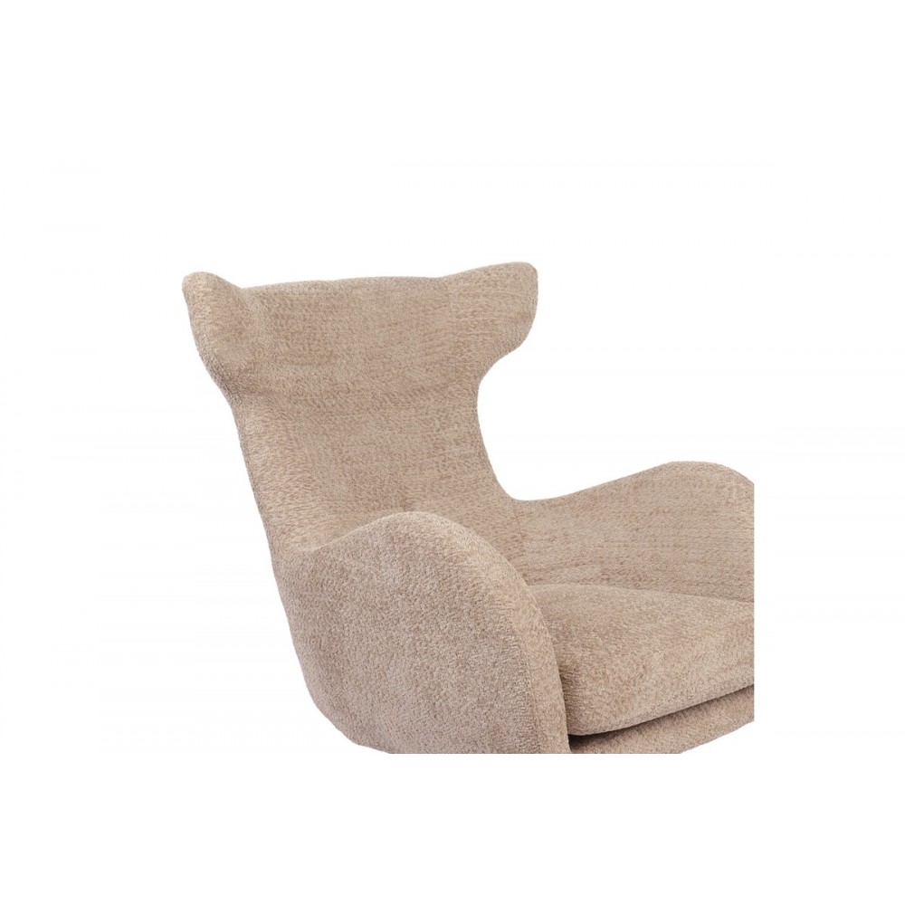 Πολυθρόνα "ZEFRINA" περιστρεφόμενη από ύφασμα/μέταλλο σε χρώμα μπεζ/μαύρο 82x77x99