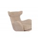 Πολυθρόνα "ZEFRINA" περιστρεφόμενη από ύφασμα/μέταλλο σε χρώμα μπεζ/μαύρο 82x77x99