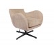 Πολυθρόνα "ZEFRINA" περιστρεφόμενη από ύφασμα/μέταλλο σε χρώμα μπεζ/μαύρο 82x77x99