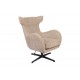 Πολυθρόνα "ZEFRINA" περιστρεφόμενη από ύφασμα/μέταλλο σε χρώμα μπεζ/μαύρο 82x77x99