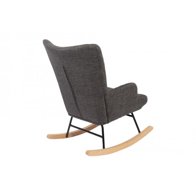 Κουνιστή πολυθρόνα "JIANNA" από ύφασμα σε χρώμα ανθρακί/φυσικό 79x64x89