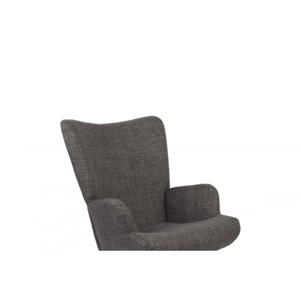 Κουνιστή πολυθρόνα "JIANNA" από ύφασμα σε χρώμα ανθρακί/φυσικό 79x64x89