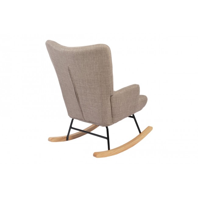 Κουνιστή πολυθρόνα "JIANNA" από ύφασμα σε χρώμα μπεζ/φυσικό 79x64x89