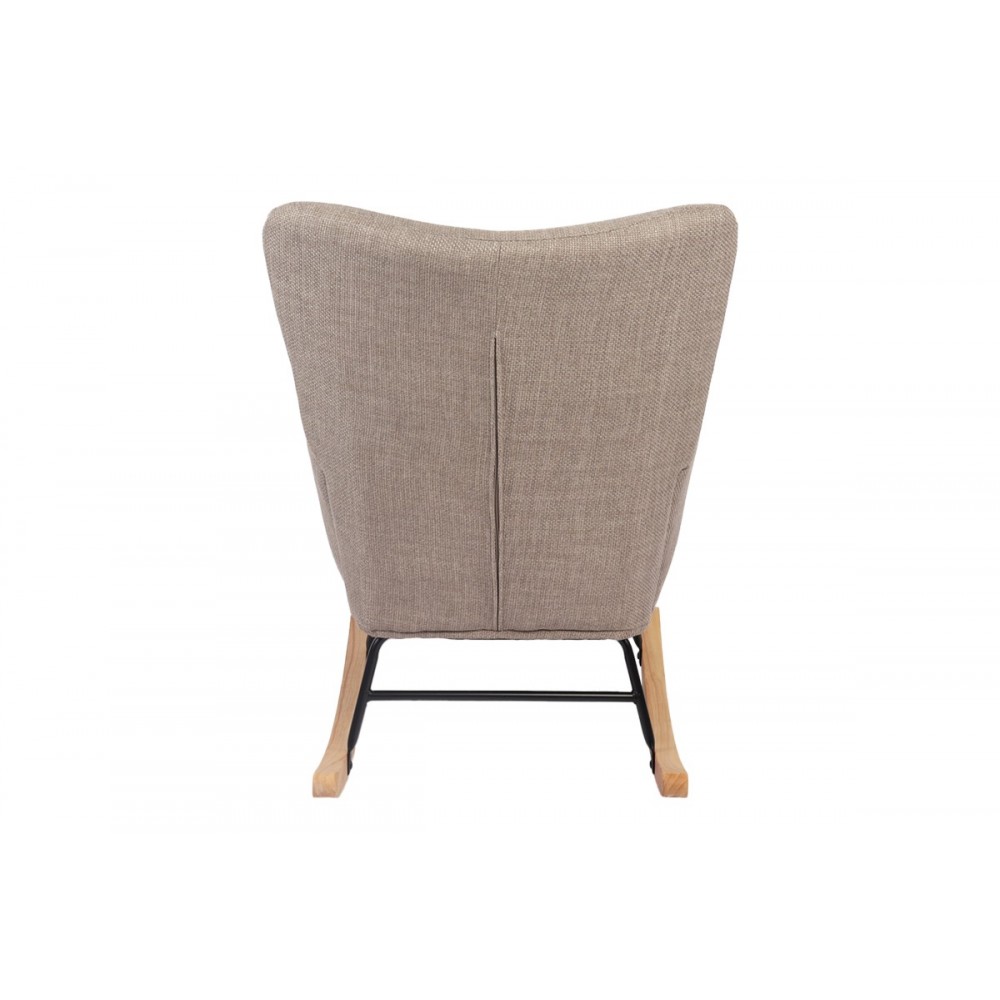 Κουνιστή πολυθρόνα "JIANNA" από ύφασμα σε χρώμα μπεζ/φυσικό 79x64x89